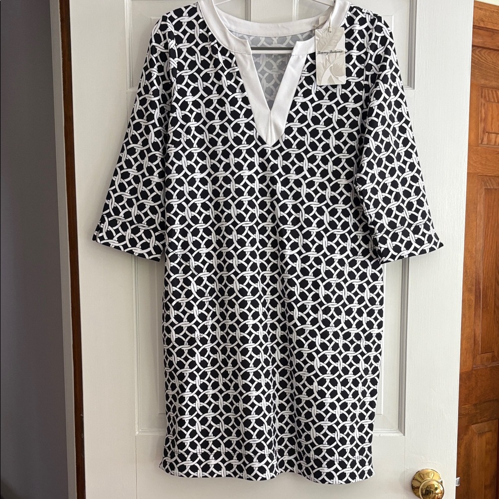 Tommy Bahama Black and White Patterned Dress